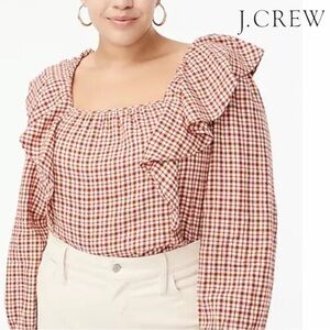 J. Crew Factory Square Neck Ruffle Top